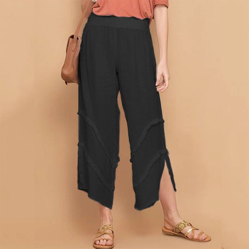 Casual Ruffle Long Sweatpants  Cotton Linen Beach Pants