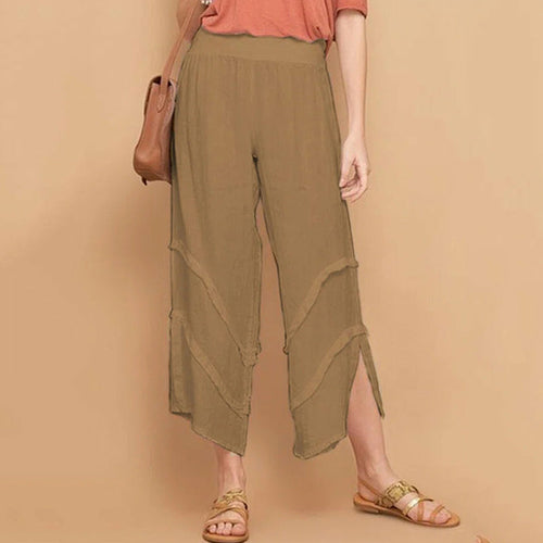 Casual Ruffle Long Sweatpants  Cotton Linen Beach Pants