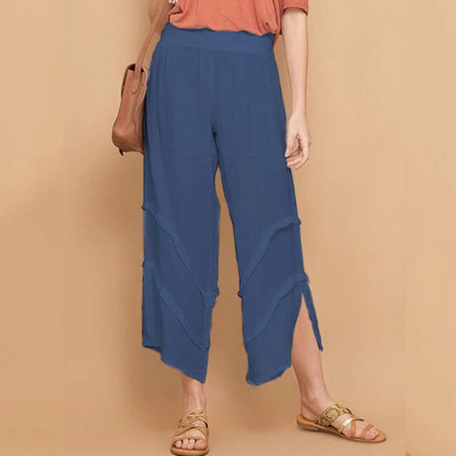 Casual Ruffle Long Sweatpants  Cotton Linen Beach Pants